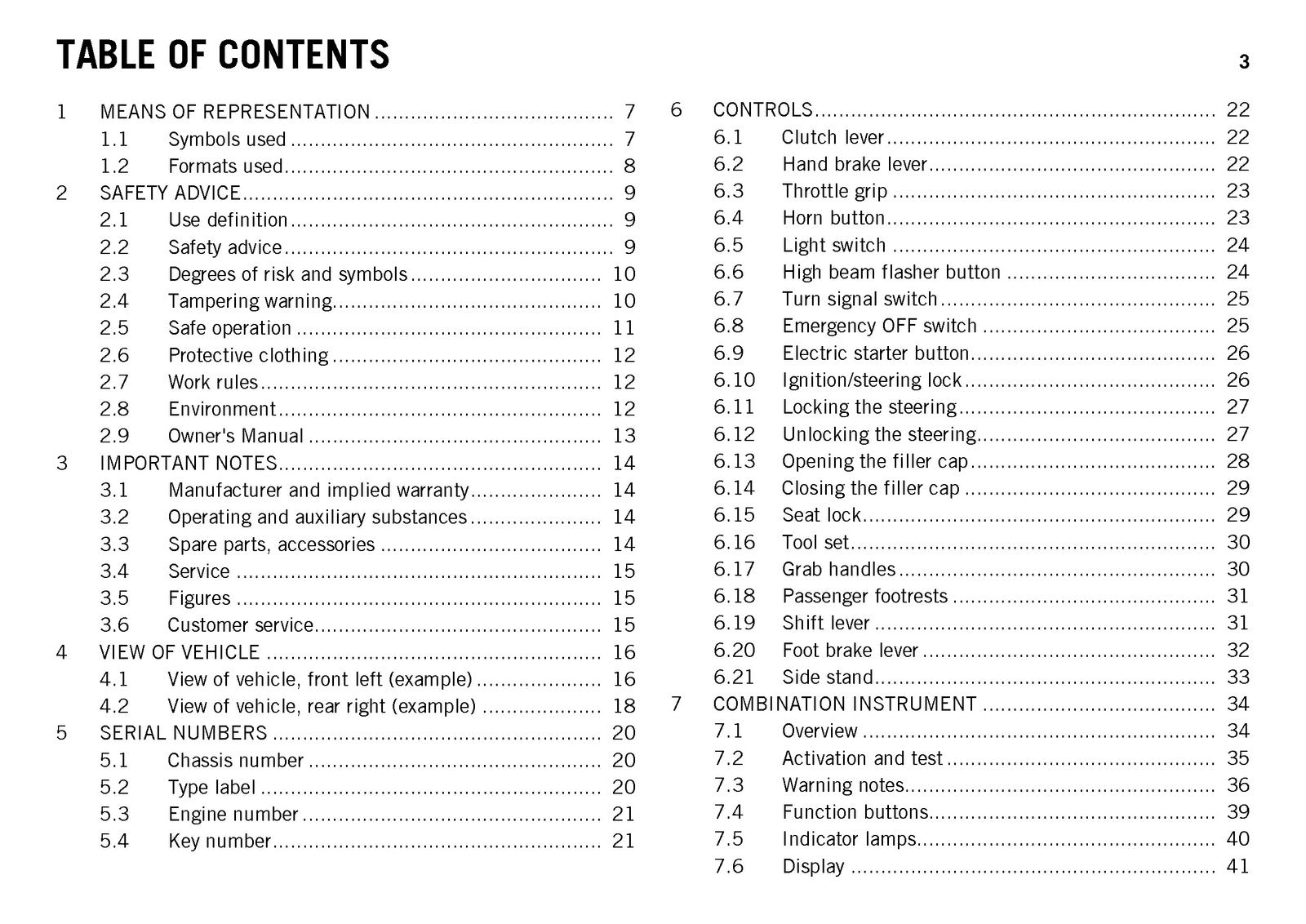 KTM RC 200 Owners Manual 2017 - STEEL WIRE BOUND - PROTECTIVE COVERS