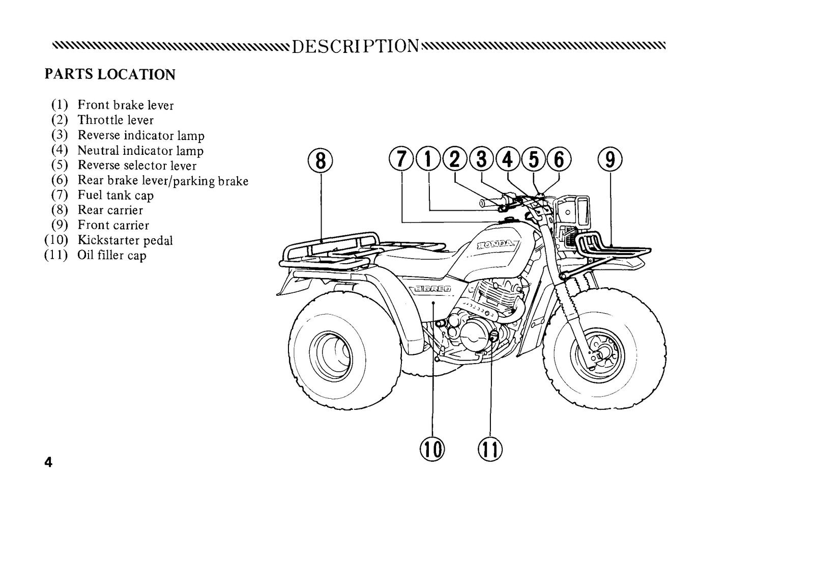 HONDA ATC Big Red ATC 250ES Owners Manual 1986 - STEEL WIRE BOUND - TOUGH COVERS