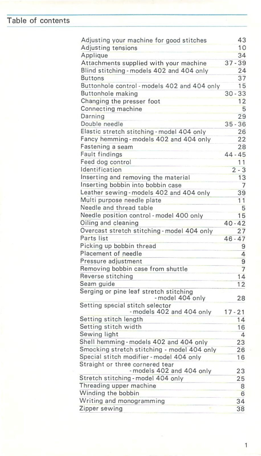 FRISTER ROSSMANN 400 402 404 Instruction Manual - WIRE BOUND - TOUGH COVERS