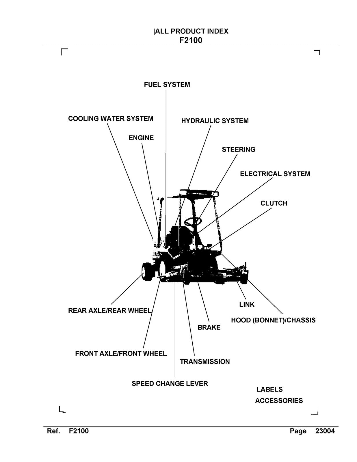 ISEKI F2100 Tractor Illustrated Parts List Manual - WIRE BOUND - TOUGH COVERS