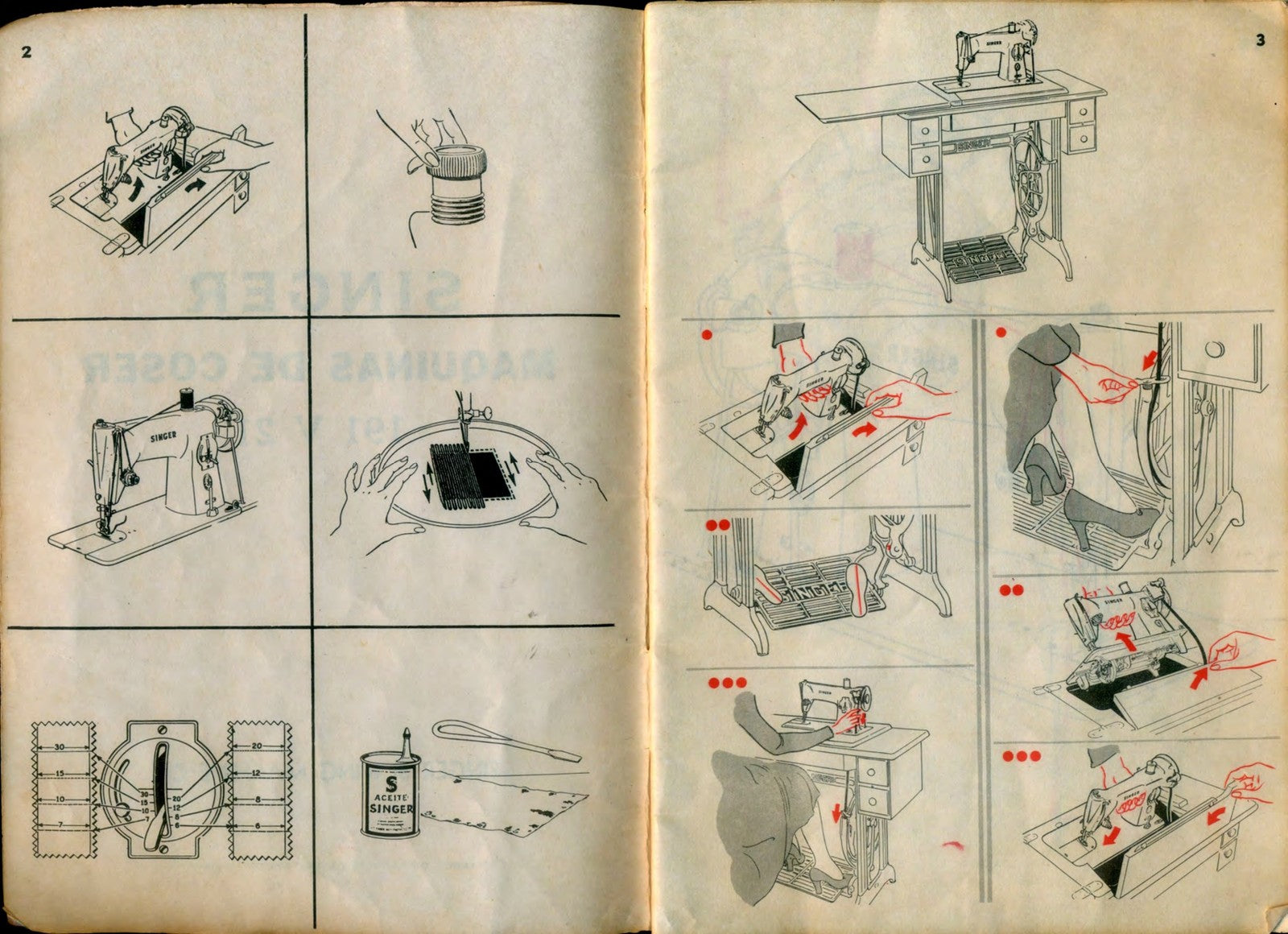 SINGER 191V21 Sewing Machine Instruction Manual - WIRE BOUND - TOUGH COVERS
