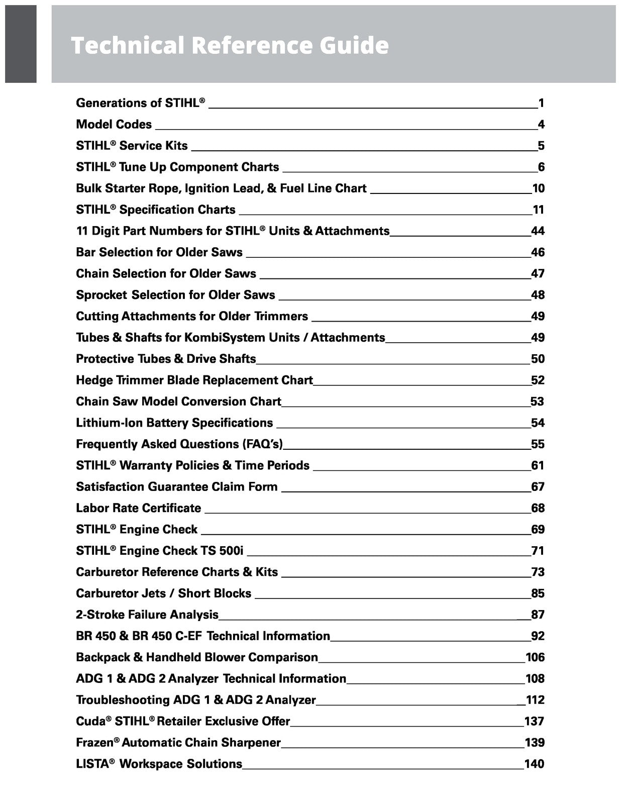 STIHL 2016 Technical Reference Guide and Service Manual - WIRE BOUND - COVERS