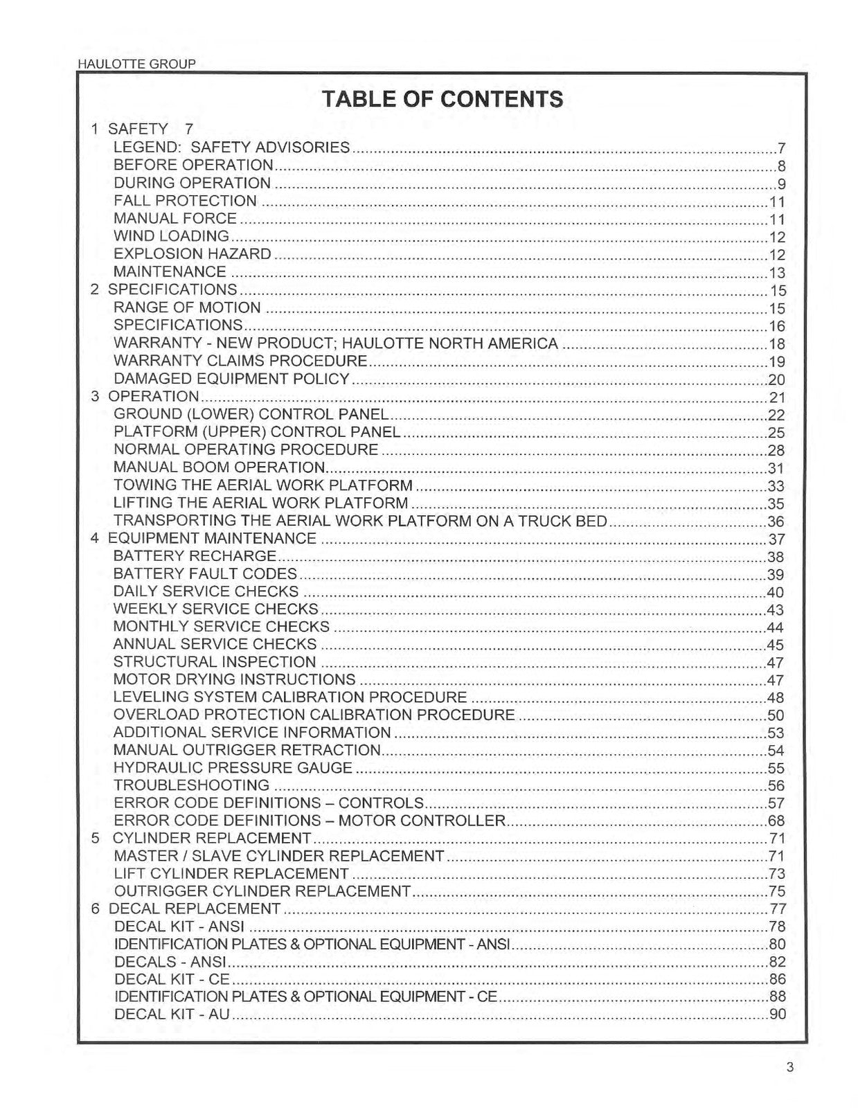 HAULOTTE 5533A HTA 19 P Operators And Maintenance Manual 2013 - WIRE BOUND