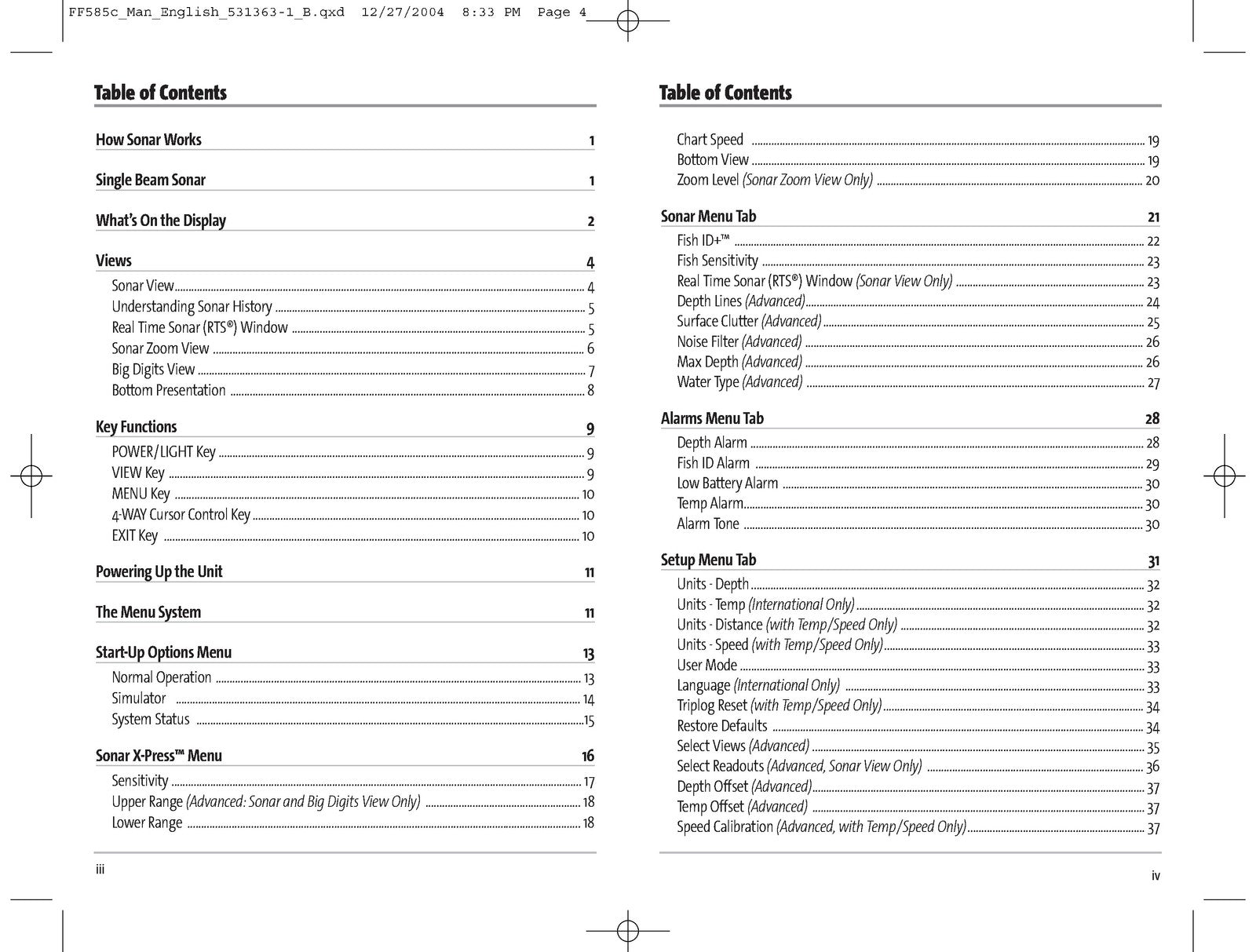 HUMMINBIRD FishFinder 585c Operations Manual - STEEL WIRE BOUND - TOUGH COVERS