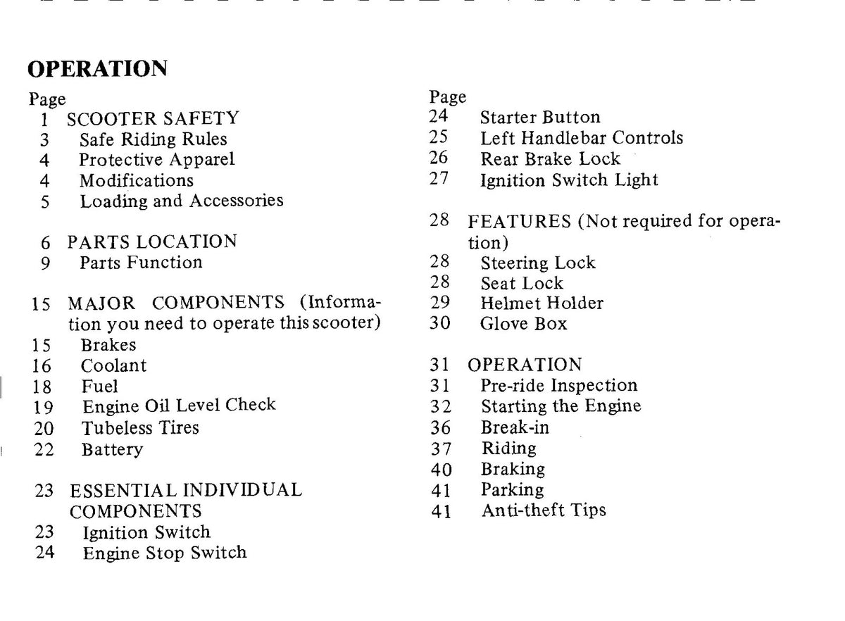 HONDA CH250 Elite 250 Scooter Owners Manual 1985 - WIRE BOUND - TOUGH COVERS