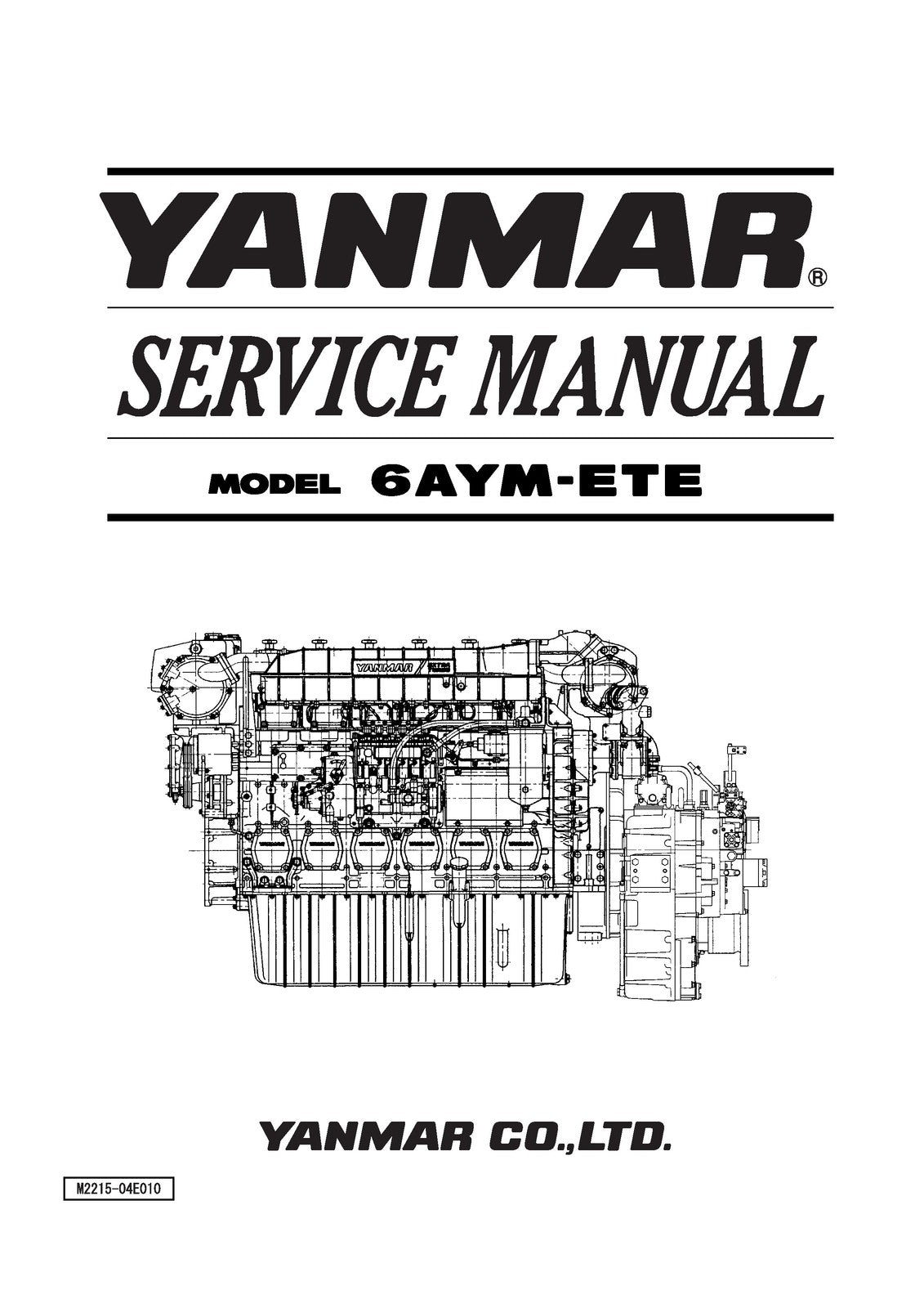 YANMAR 6AYM-ETE Engine Service Manual - STEEL WIRE BOUND - PROTECTIVE COVERS