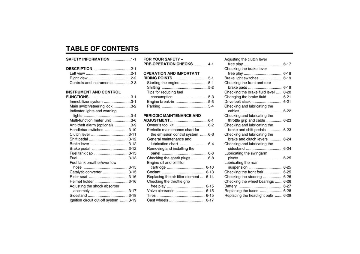 YAMAHA XVS1300A Owners Manual 2011 - STEEL WIRE BOUND - PROTECTIVE COVERS