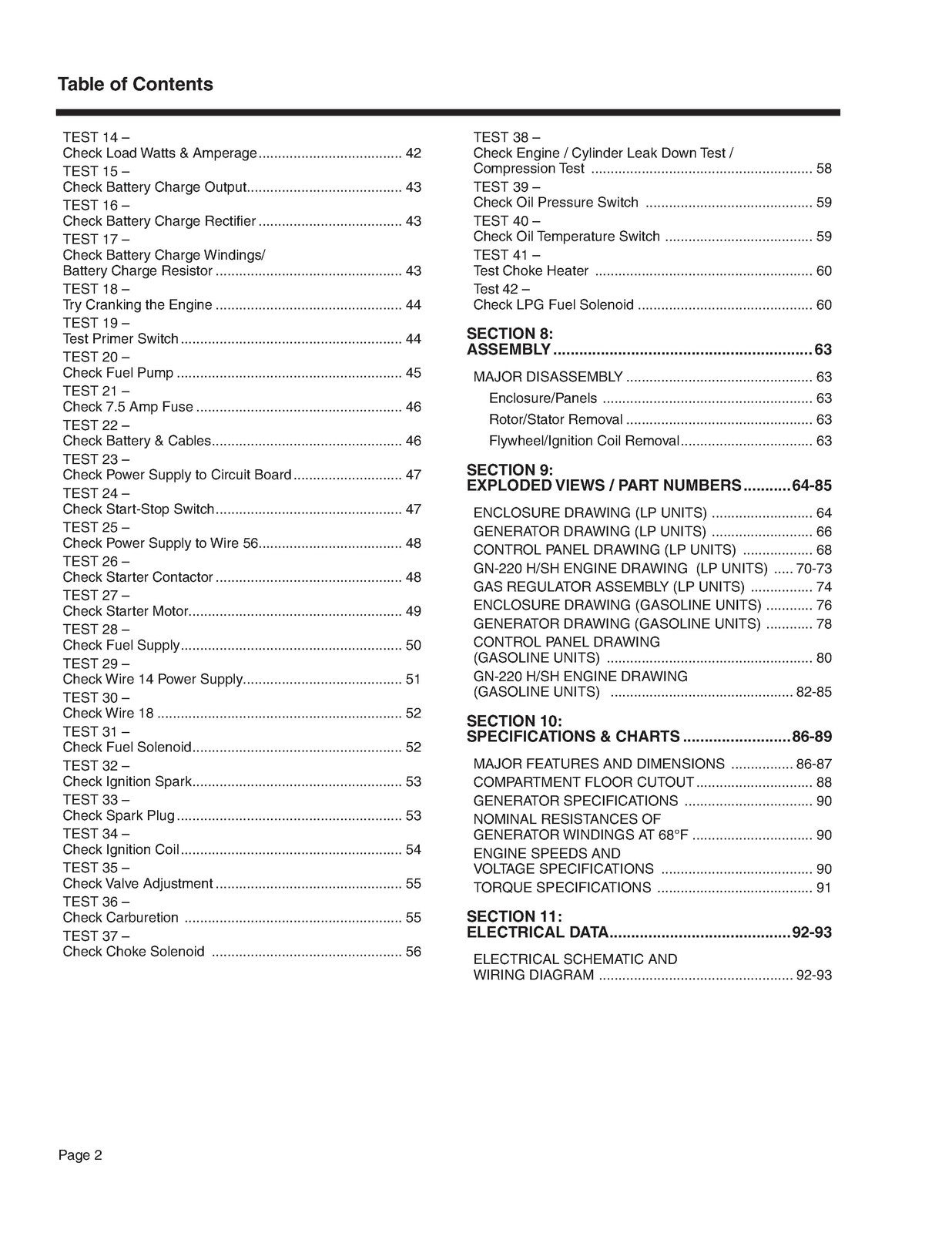 GENERAC QuietPact 40G 40LP Models 4700 4701 4709 Diagnostic Repair Manual