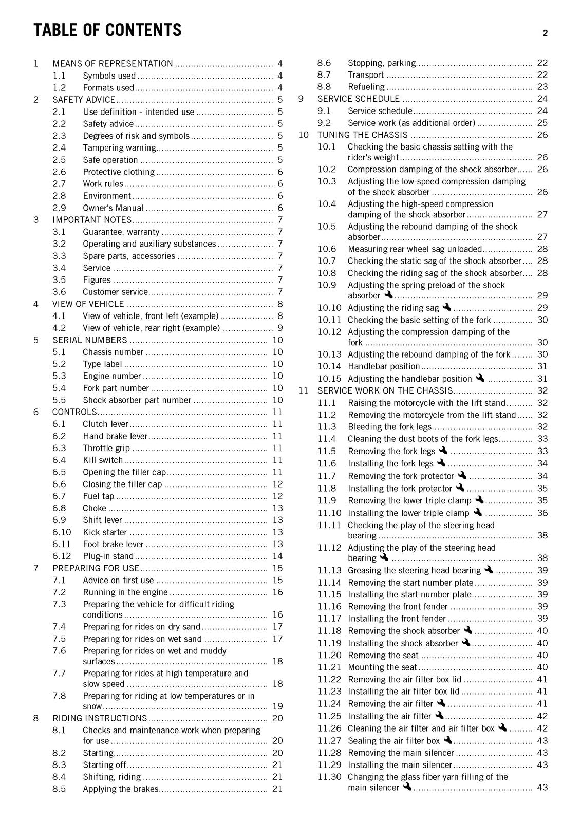 KTM 85 SX 1916 1714 Owners Manual 2014 - STEEL WIRE BOUND - PROTECTIVE COVERS