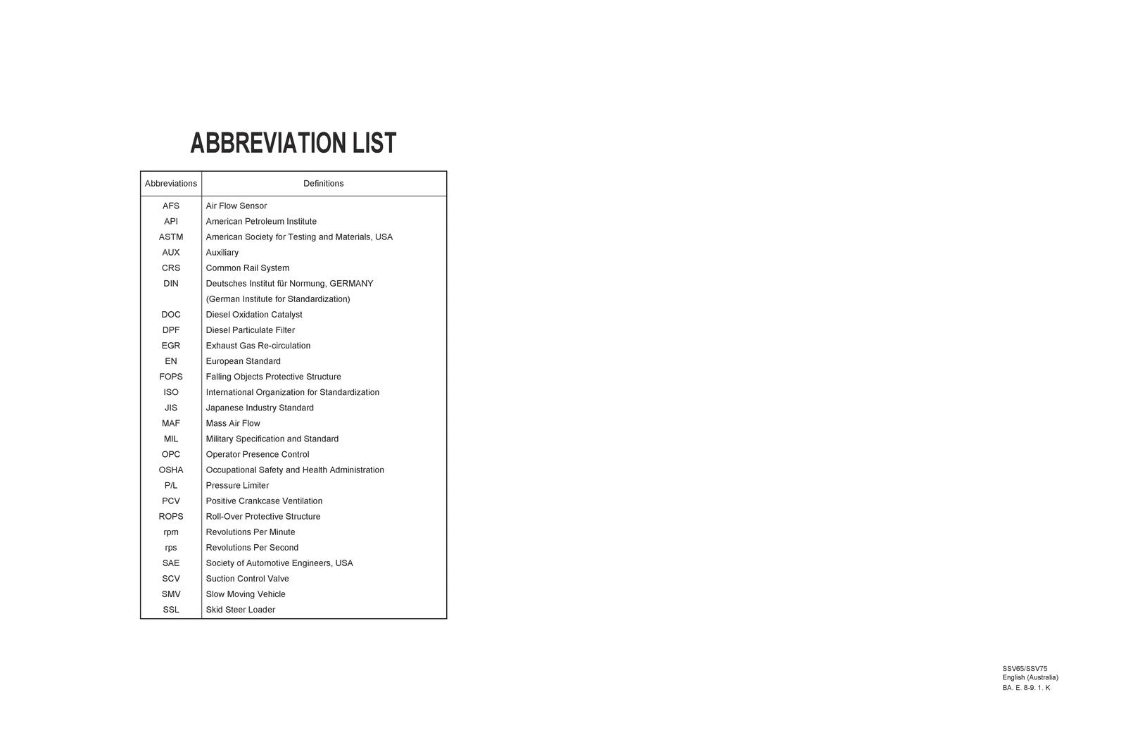 KUBOTA SSV65 SSV75 Skid Steer Loader Operators Manual, BOUND, COVERS, FOLDOUTS