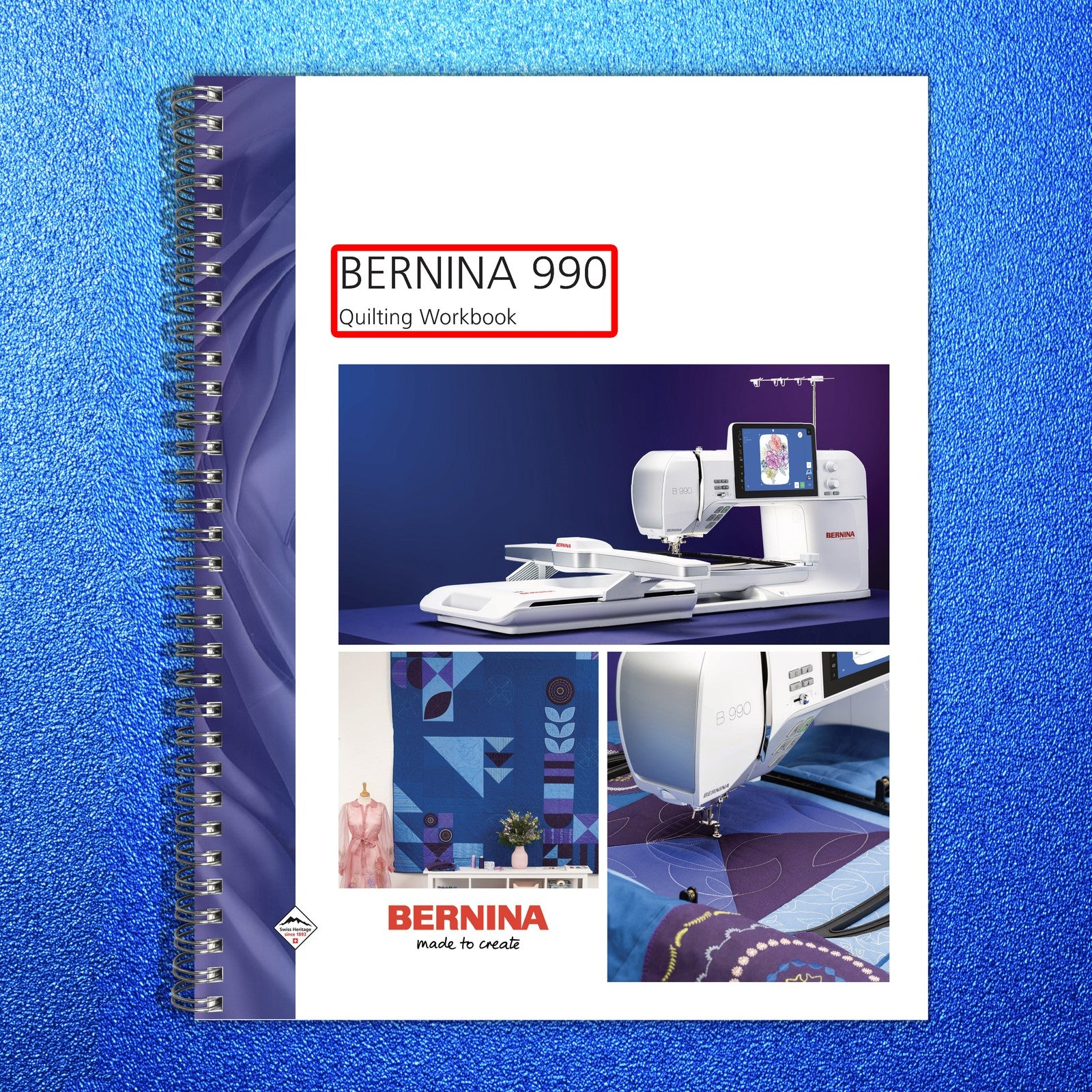 BERNINA 990 Sewing Quilting Embroidery Manual Bundle - WIRE BOUND - TOUGH COVERS