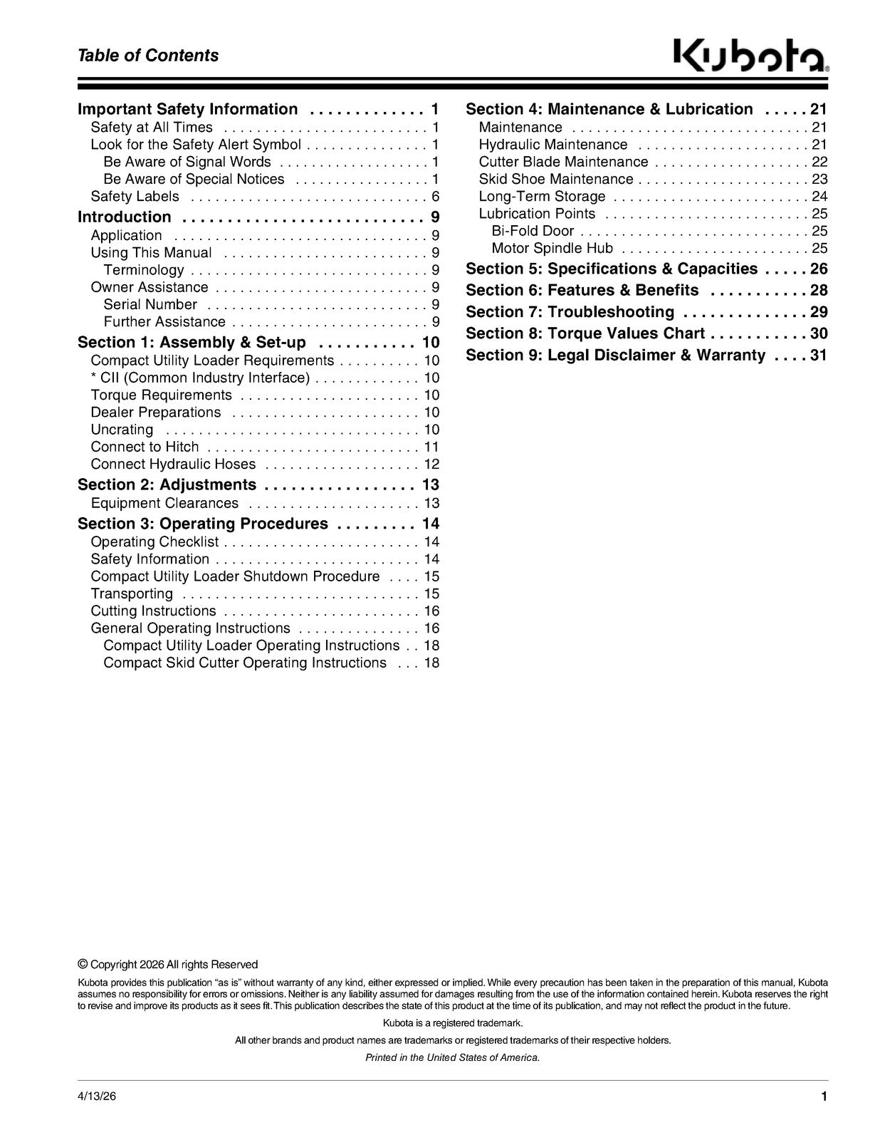 LAND PRIDE CSC10 Series Compact Skid Cutter Operators Manual - WIRE BOUND