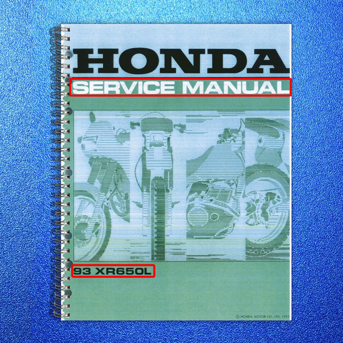 HONDA XR650L Service & Operators Manual BUNDLE - STEEL WIRE BOUND - TOUGH COVERS