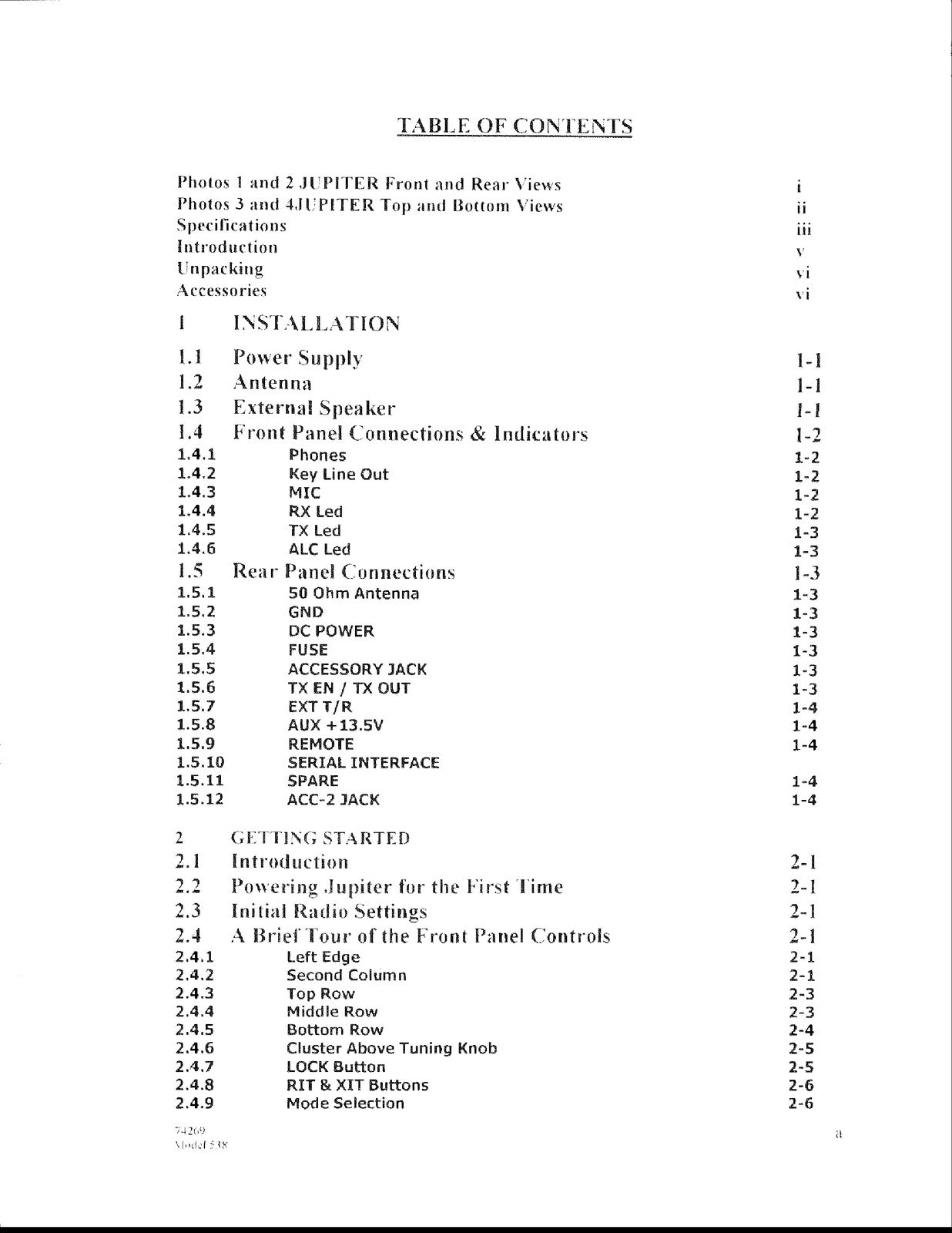 TEN TEC Jupiter 538 User Manual - STEEL WIRE BOUND - PROTECTIVE COVERS