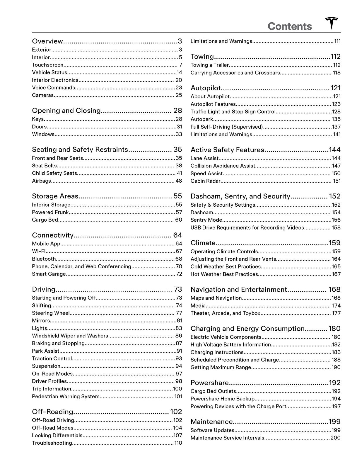 TESLA 2025 Cybertruck Owners Manual - STEEL WIRE BOUND - PROTECTIVE COVERS