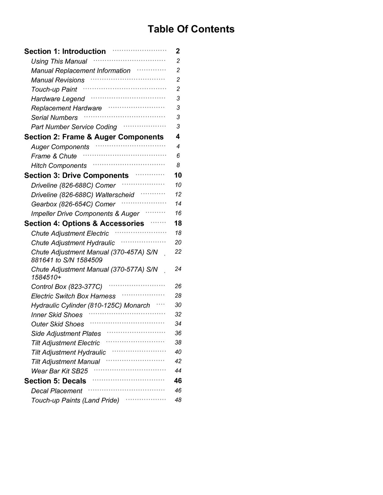 LAND PRIDE SB25 Series Snow Blowers Parts Manual 2026 - WIRE BOUND - COVERS