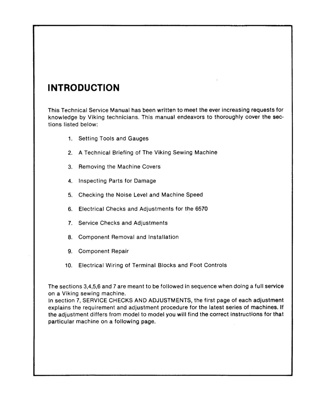 HUSQVARNA Viking 6000 Series Technical Service Manual - WIRE BOUND - COVERS