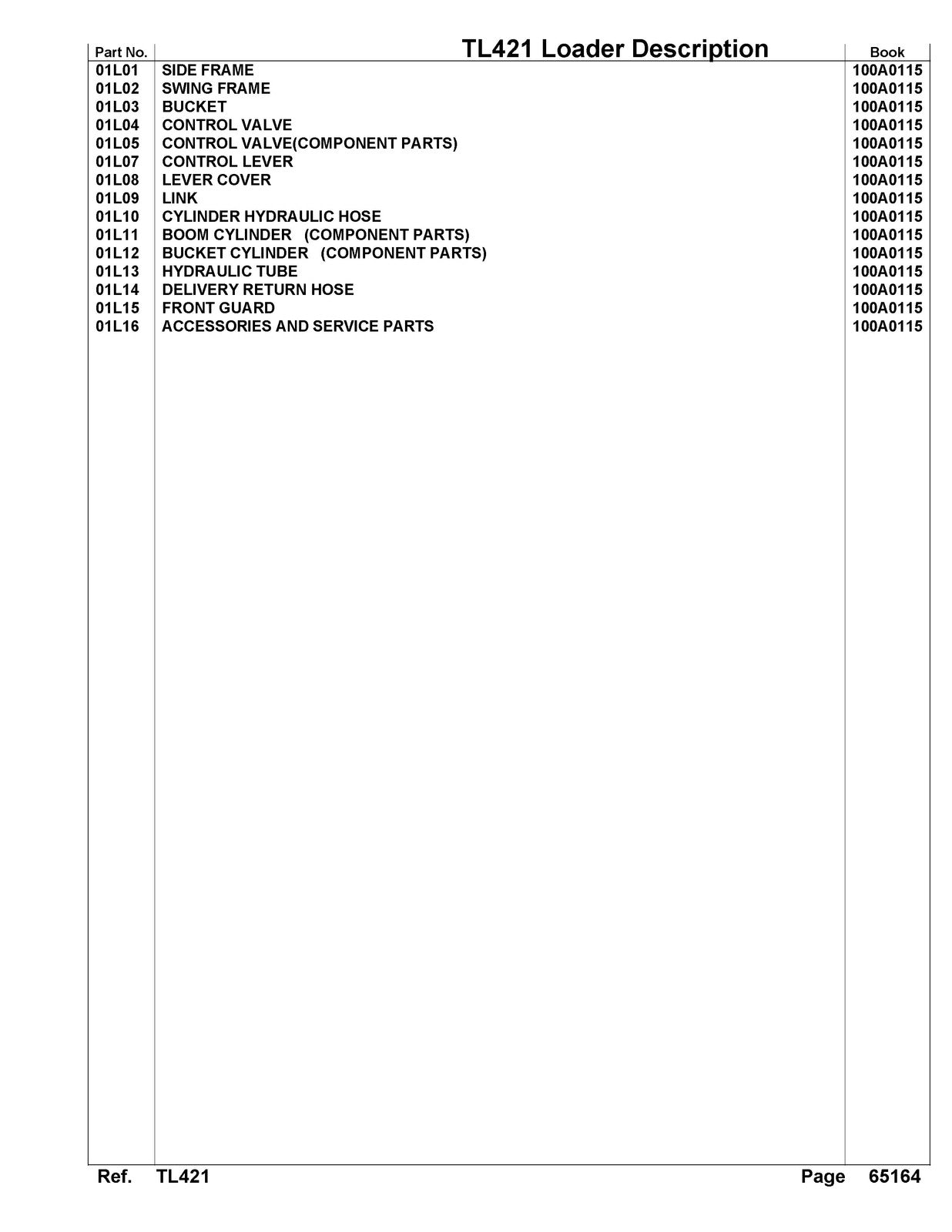 KUBOTA TL421 Loader Illustrated Parts List Manual - WIRE BOUND - TOUGH COVERS