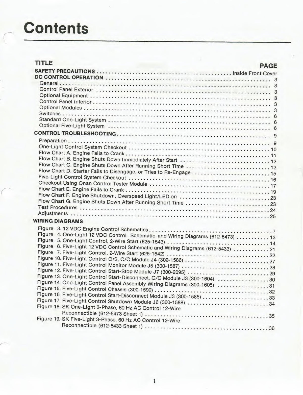 ONAN YD 30 kW Generator DC Controls Service Manual Supplement - WIRE BOUND