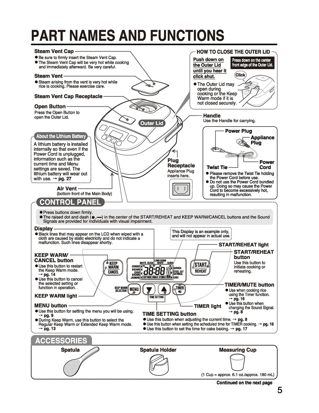 ZOJIRUSHI NL-DCC10 18 Micom Rice Cooker  Operating Instructions Manual - BOUND