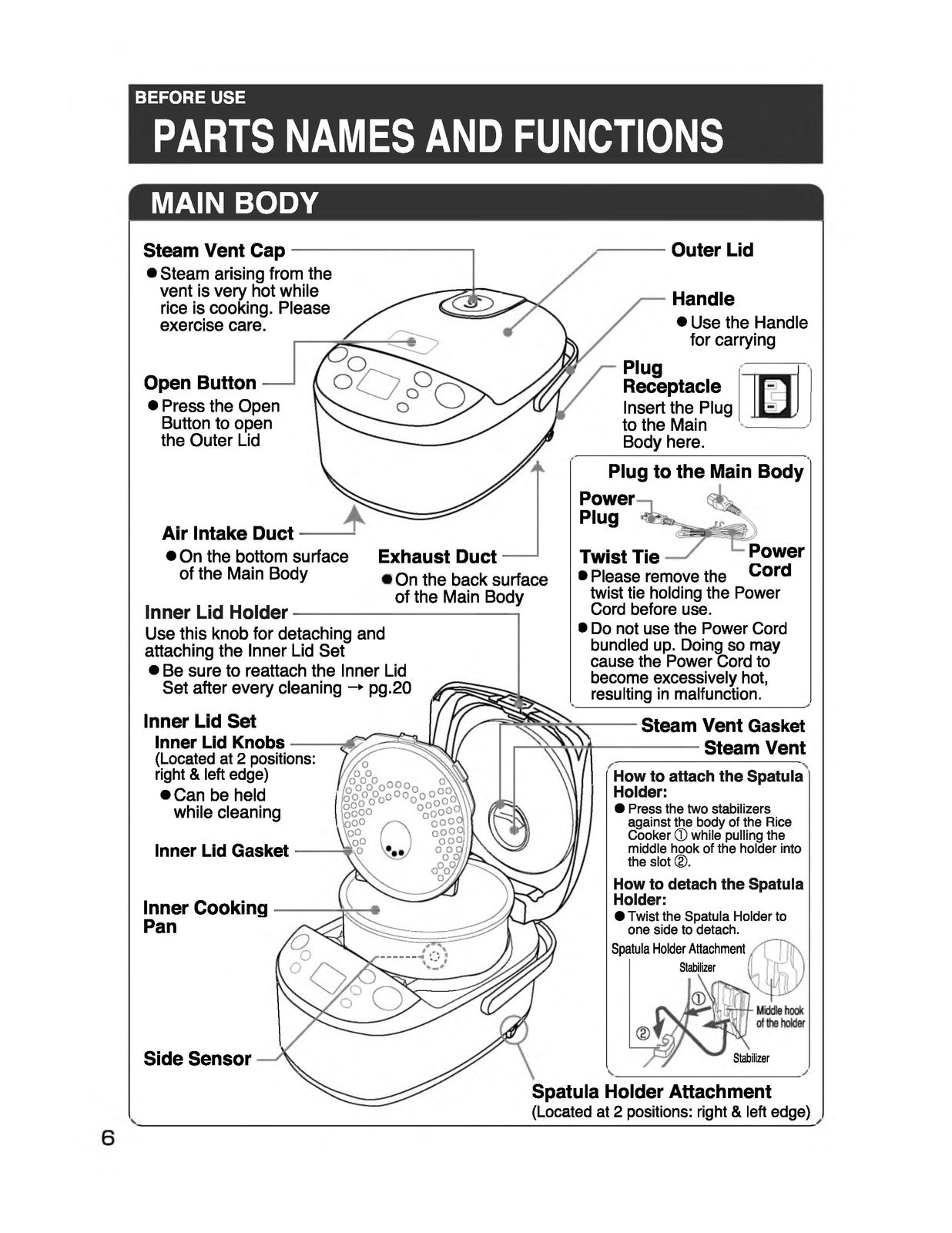 ZOJIRUSHI NP-GBC05 Induction Heating Rice Operating Instructions Manual - BOUND
