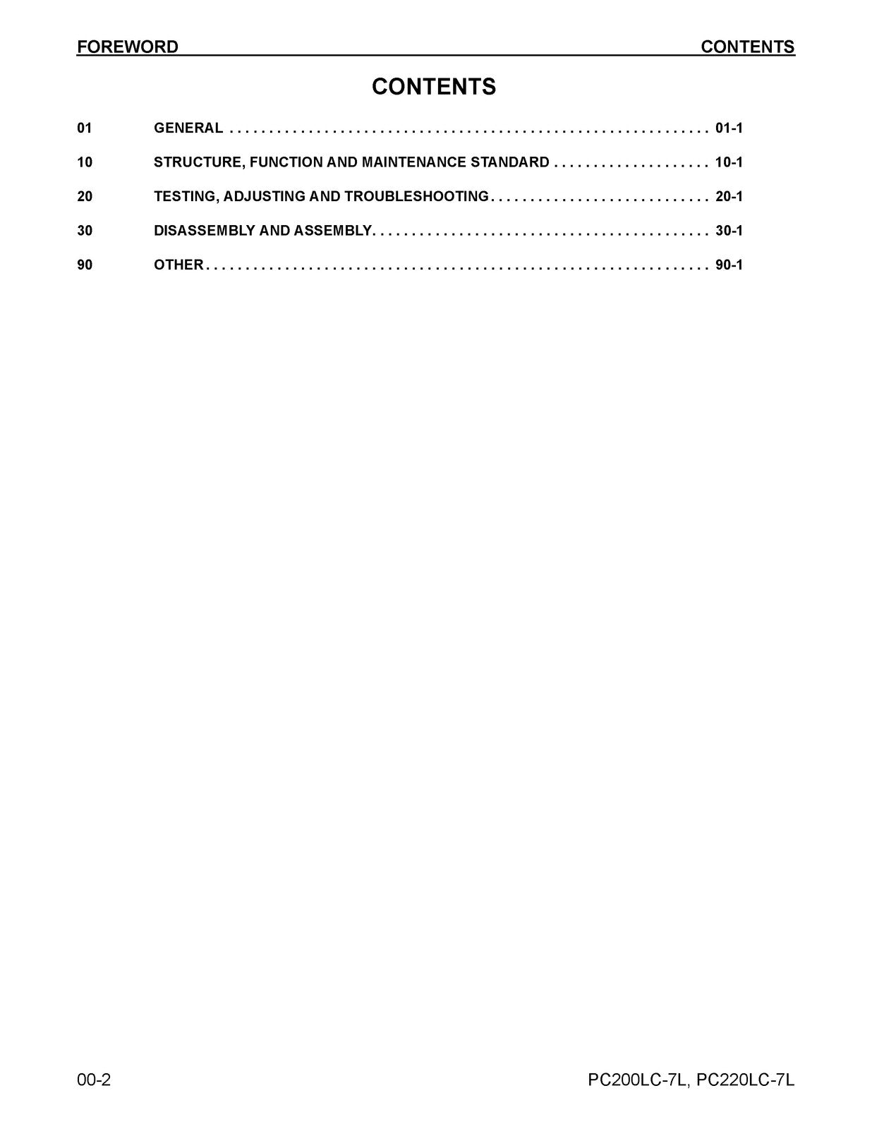 KOMATSU Galeo PC200LC-7L PC220LC-7L Hydraulic Excavator Shop Manual, FOLDOUTS