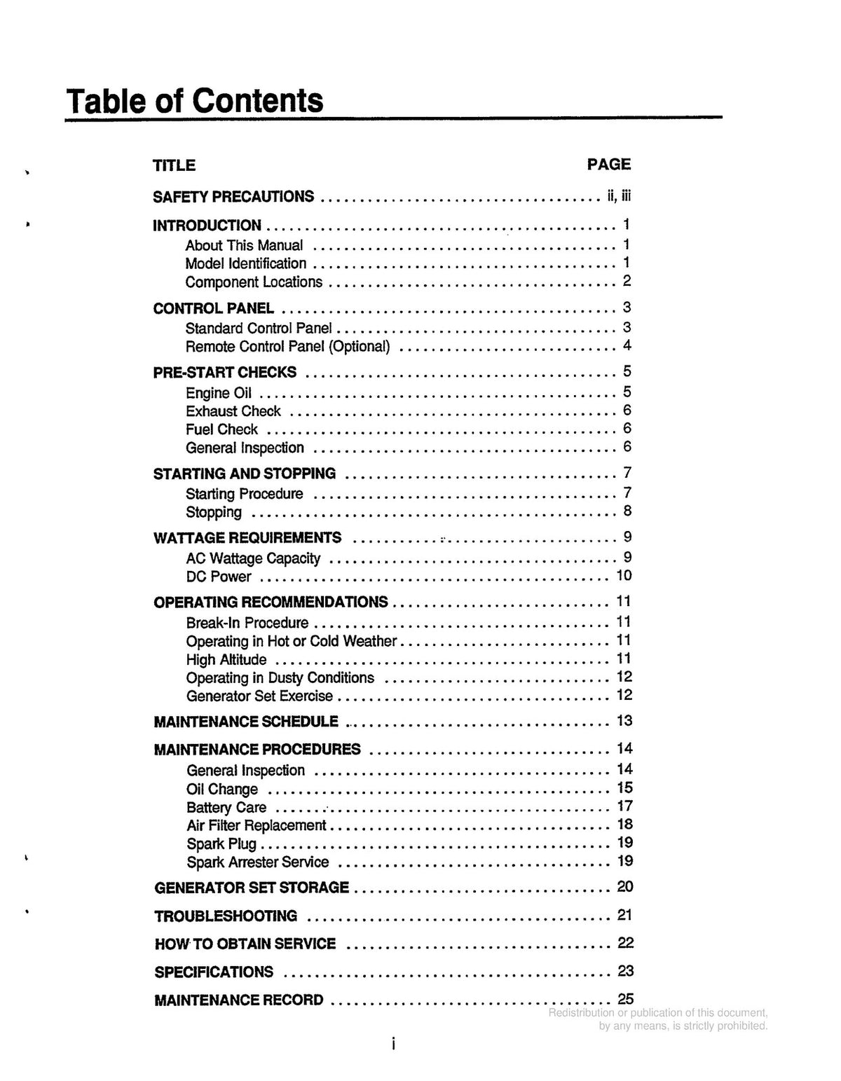 ONAN KY MicroLite 4000 Series RV Genset Operators Manual 1994, FOLDOUTS