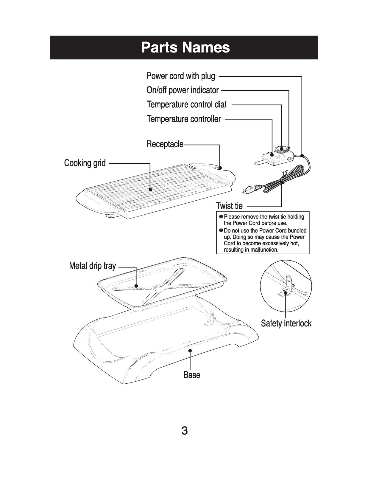 ZOJIRUSHI EB-CC15 Indoor Electric Grill Operating Instructions Manual - BOUND