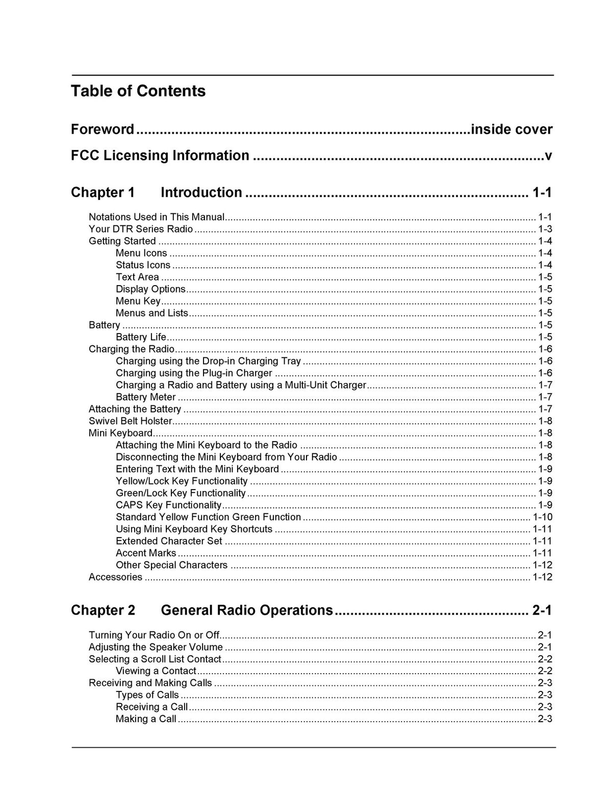 MOTOROLA DTR Series DTR550 DTR650 Two-Way Radio User Guide 2005 - WIRE BOUND