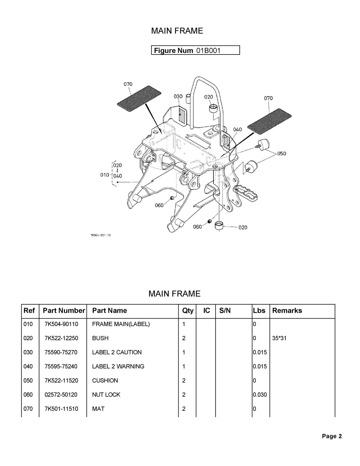 KUBOTA BH65 Backhoe Illustrated Parts List Manual - WIRE BOUND - TOUGH COVERS