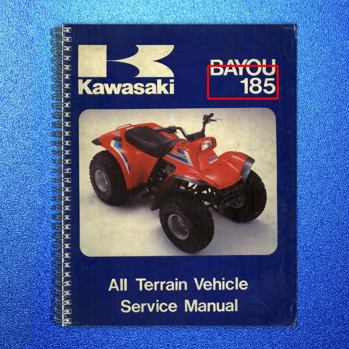 KAWASAKI Bayou 185 KLF185 Service & Operators Manual BUNDLE - WIRE BOUND