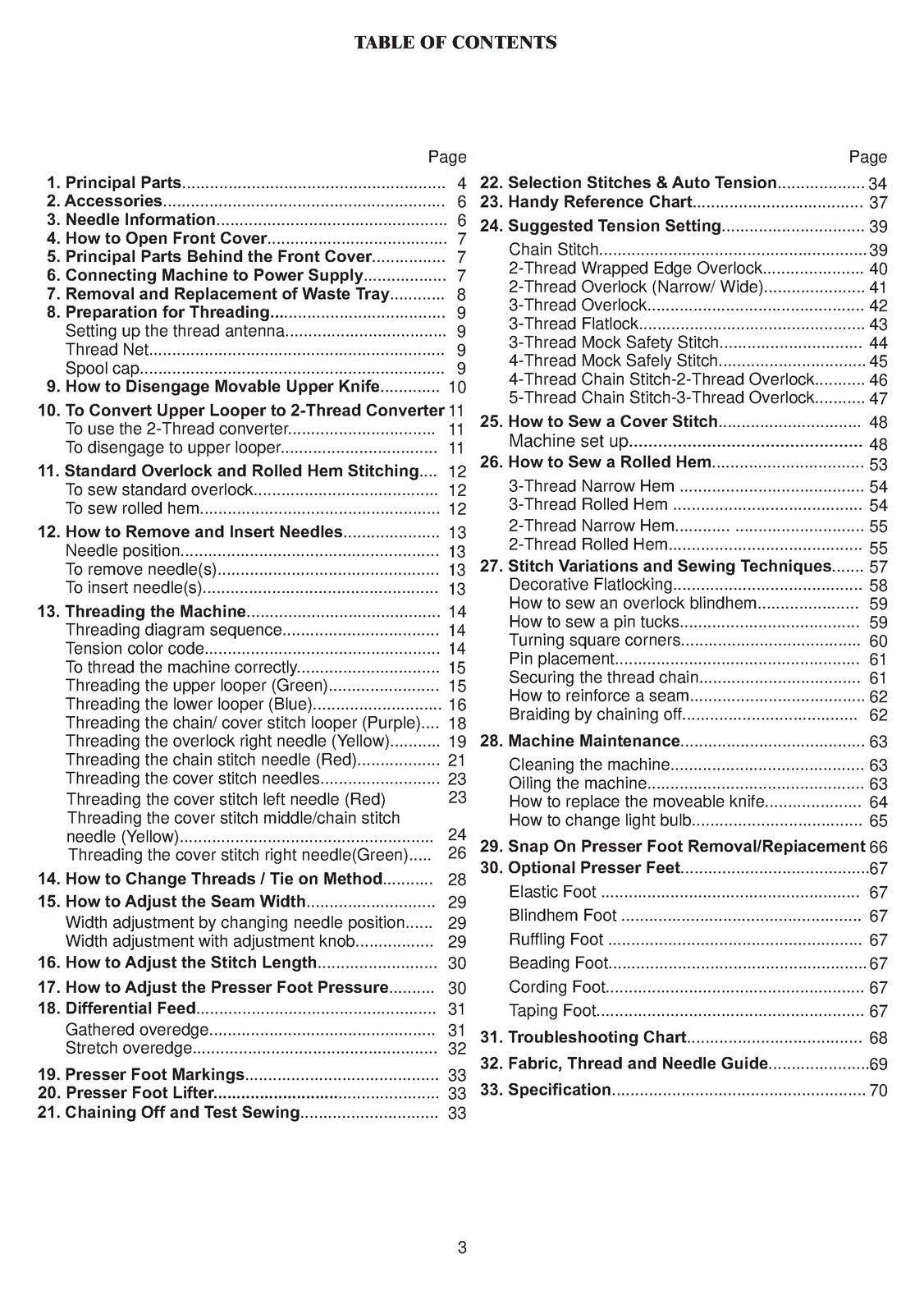 BABY LOCK Combination Overlock Chain Stitch Cover Stitch Instruction Manual