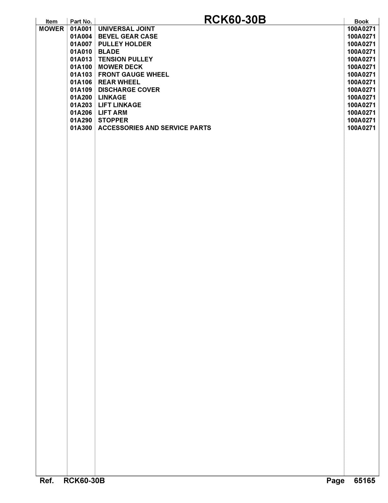 KUBOTA RCK60-30B Parts Manual - STEEL WIRE BOUND - PROTECTIVE COVERS
