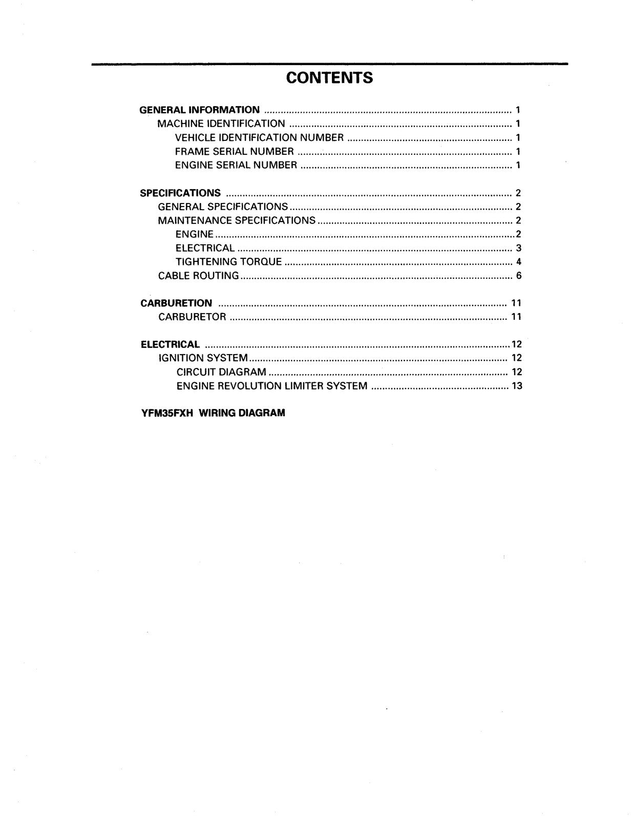 YAMAHA Wolverine 350 YFM35FX ATV Service Manual - BOUND - COVERS - XL FOLDOUTS