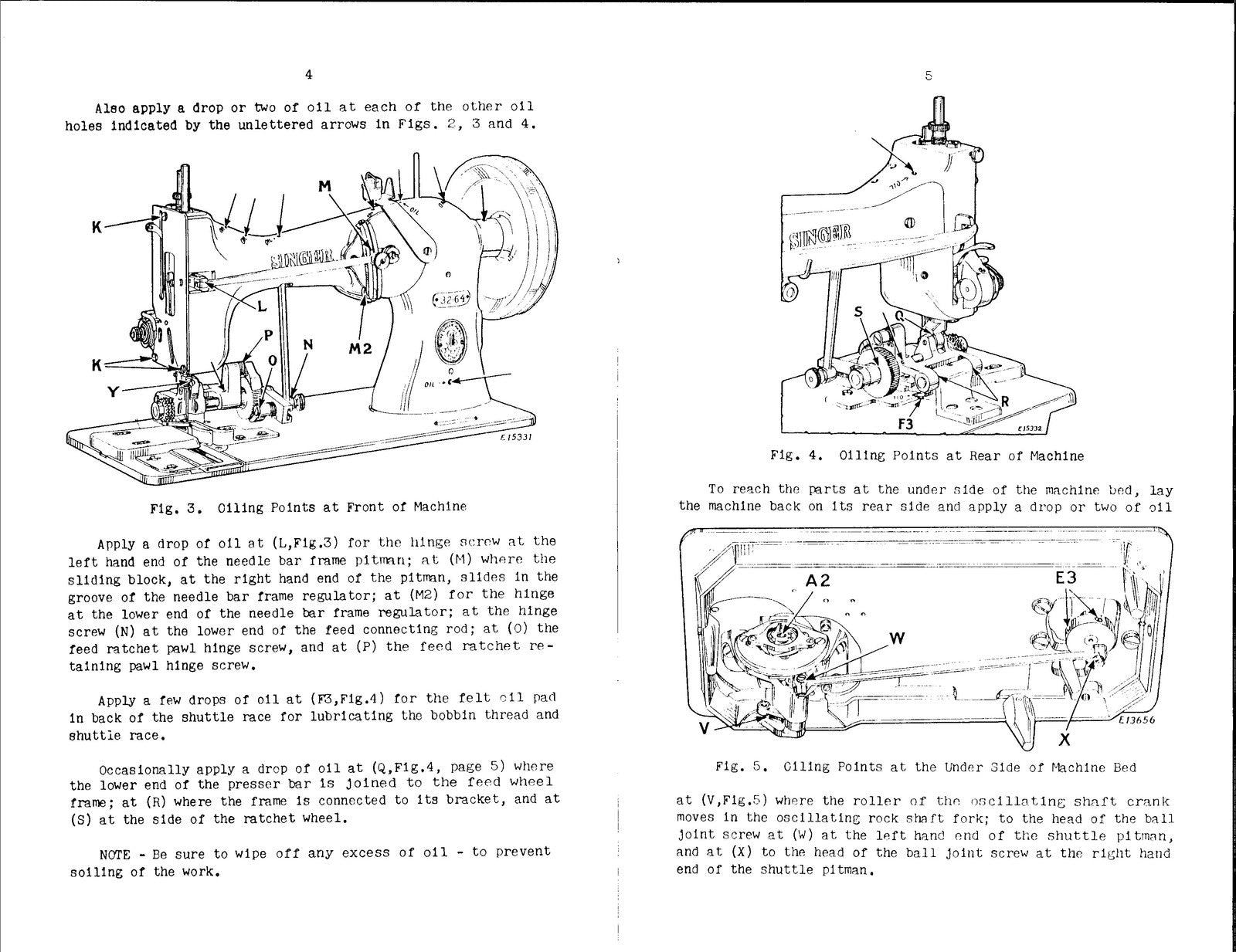 SINGER 32-64 Industrial Sewing Machine Instructions Manual - WIRE BOUND - COVERS