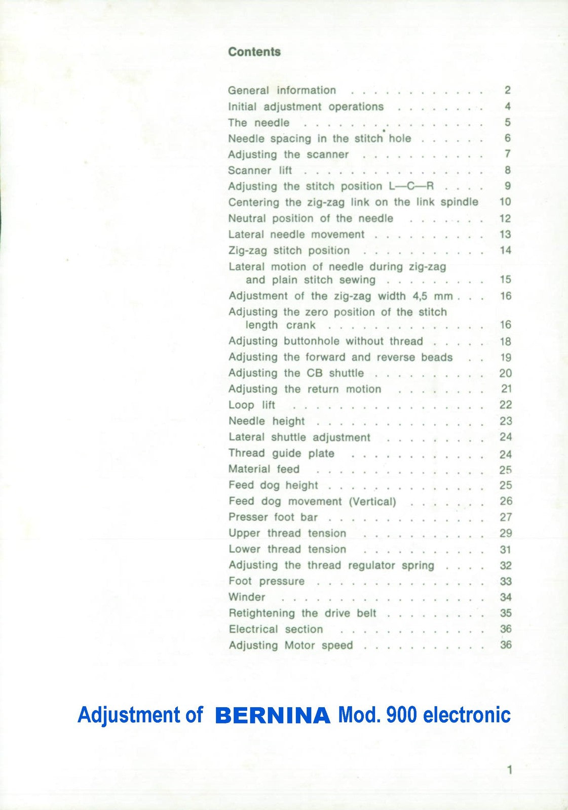 BERNINA Nova 900 Electronic Sewing Machine Service Manual - WIRE BOUND - COVERS