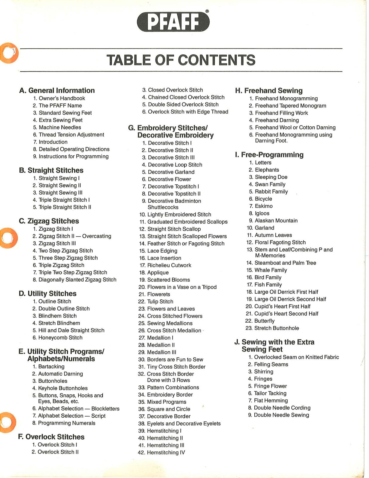 PFAFF Creative 1471 Owners Handbook Manual - yr 1985 - BOUND - COVERS - FOLDOUTS