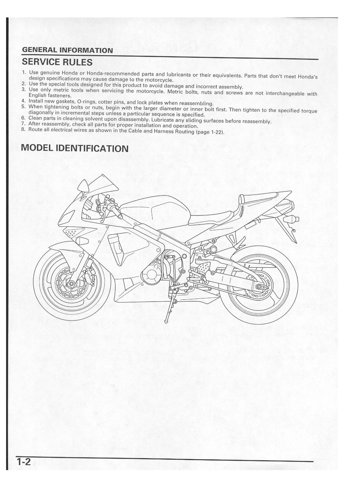 HONDA CBR600RR Service Manual 2003-2004 - STEEL WIRE BOUND - PROTECTIVE COVERS