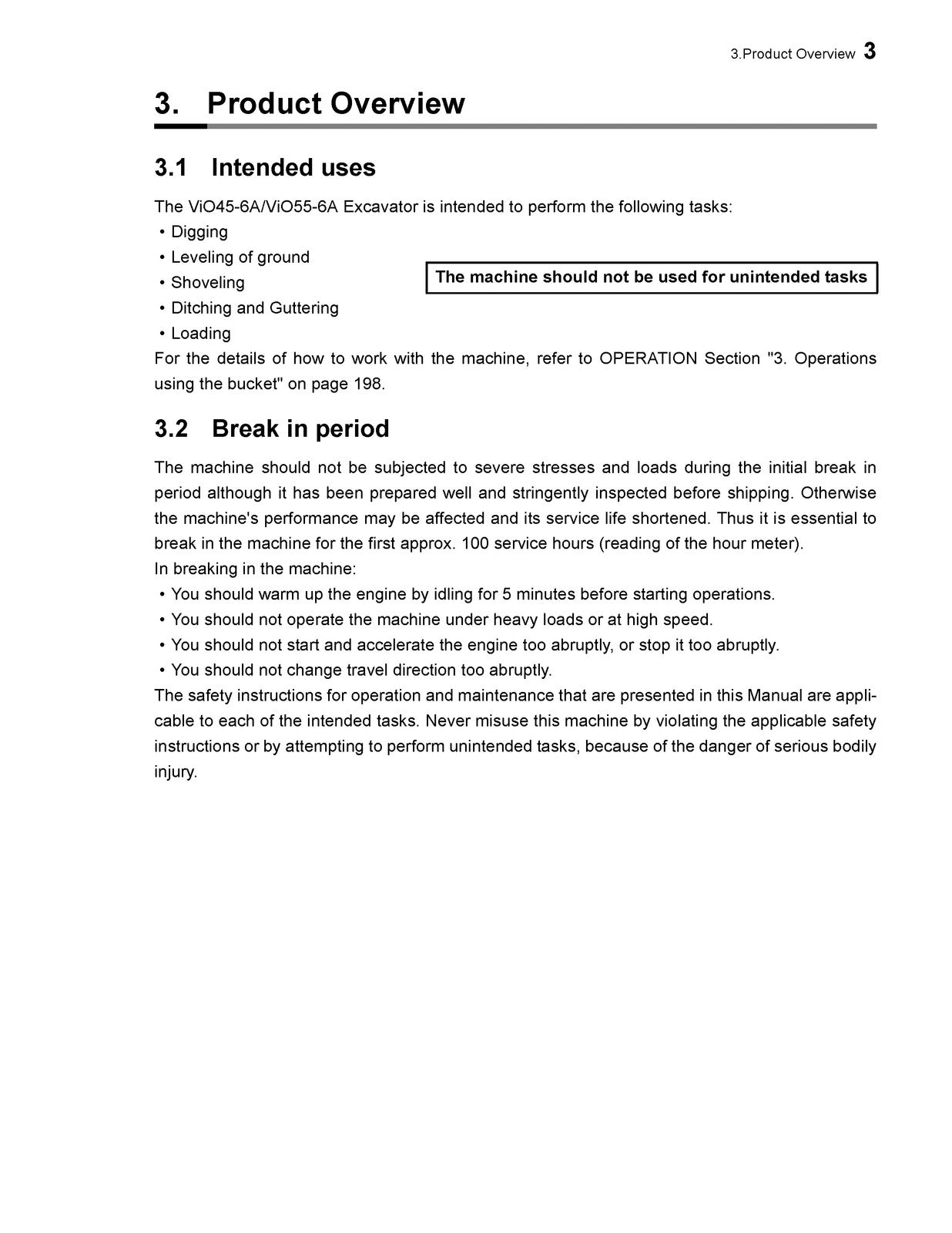 YANMAR ViO45-6A ViO55-6A Excavator Operation  Maintenance Manual - WIRE BOUND