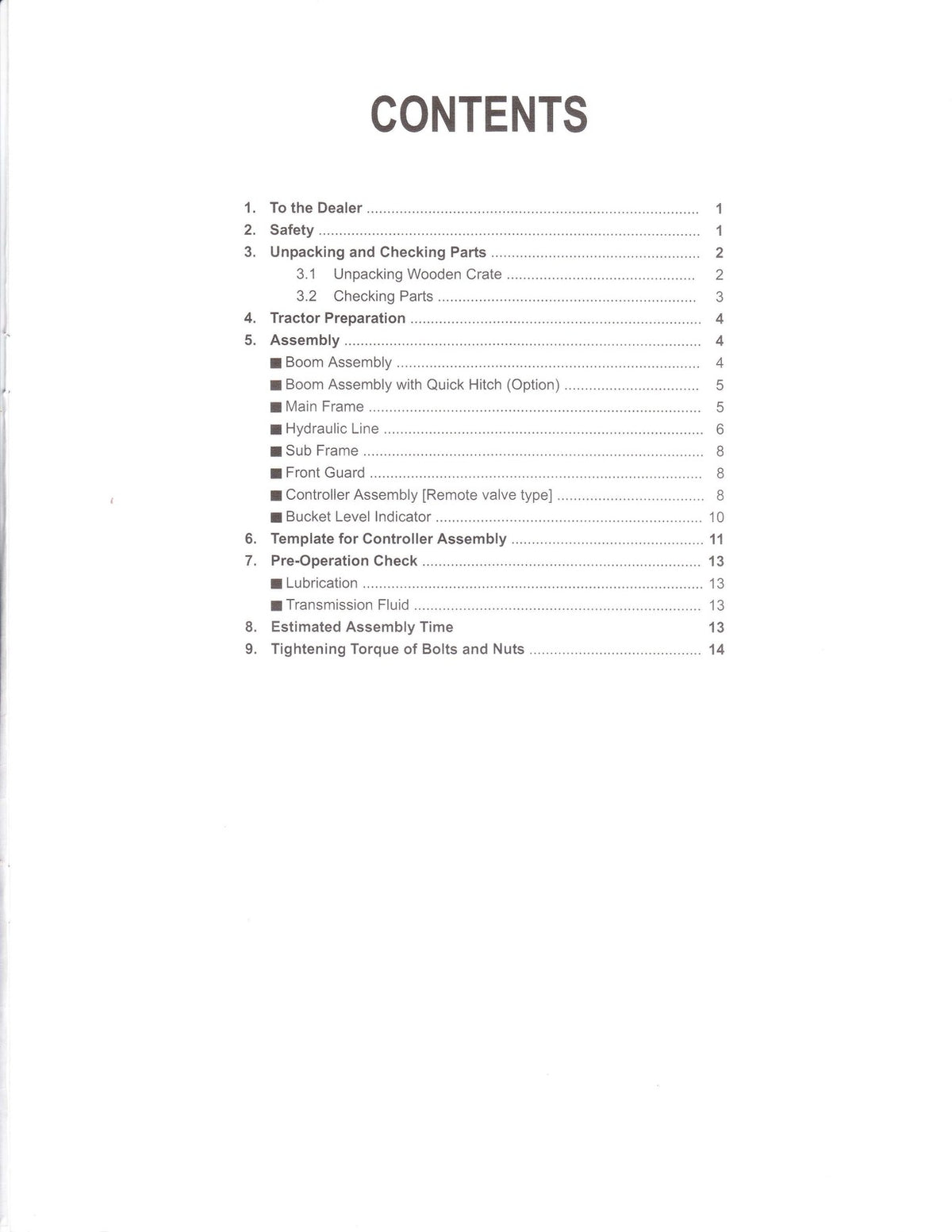KUBOTA LA513 LA723 LA853 Operators & Assembly & Service & Parts Manual BUNDLE