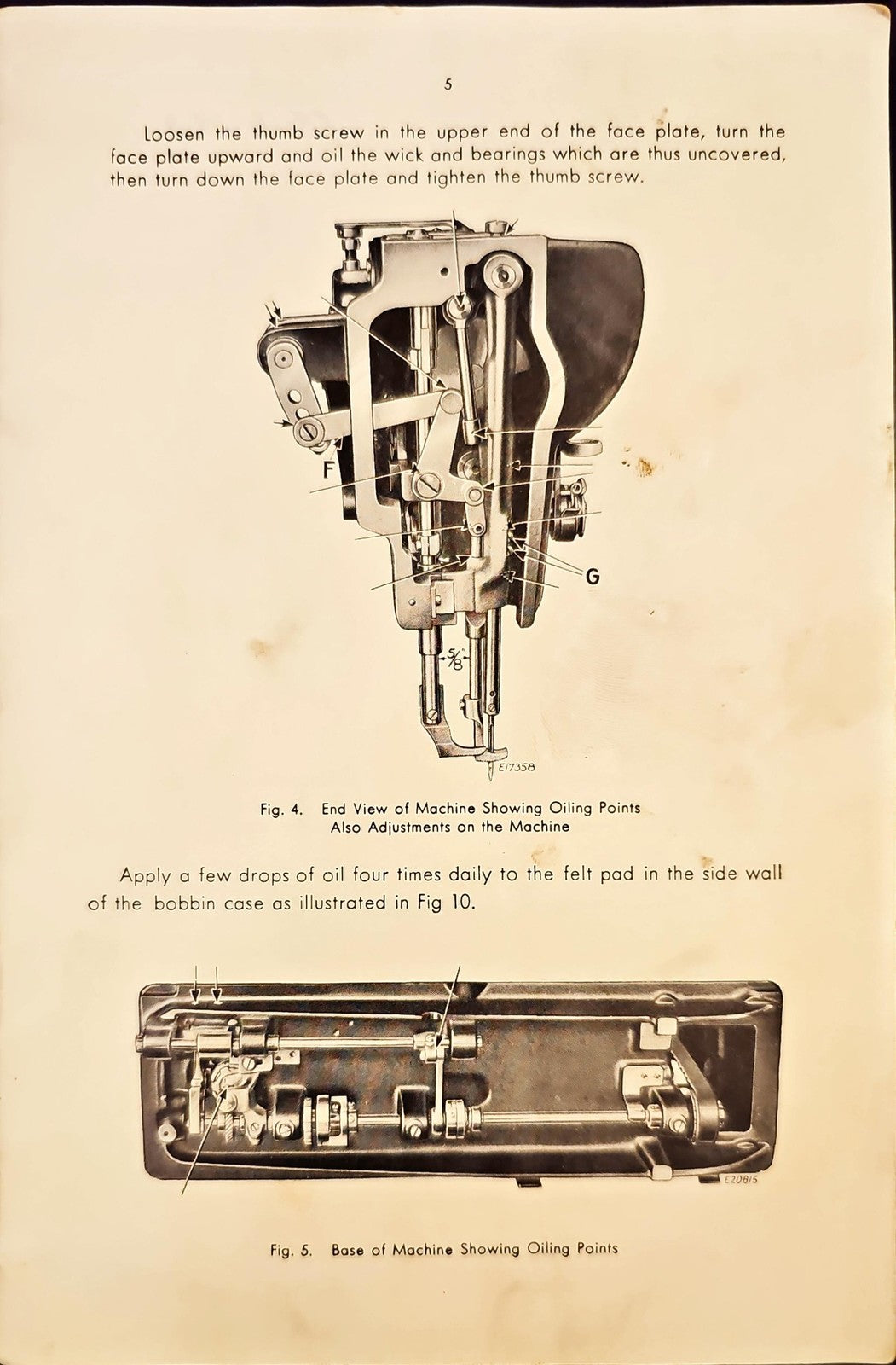 SINGER 144w204 144w304 Sewing Machine Instructions Manual 1945 - WIRE BOUND