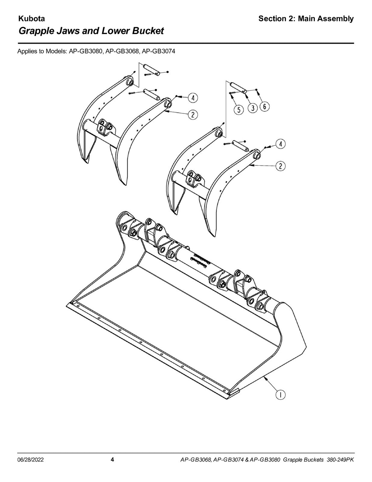 LAND PRIDE GB30 Scrap Grapple Bucket Parts Manual 2022 - WIRE BOUND - COVERS