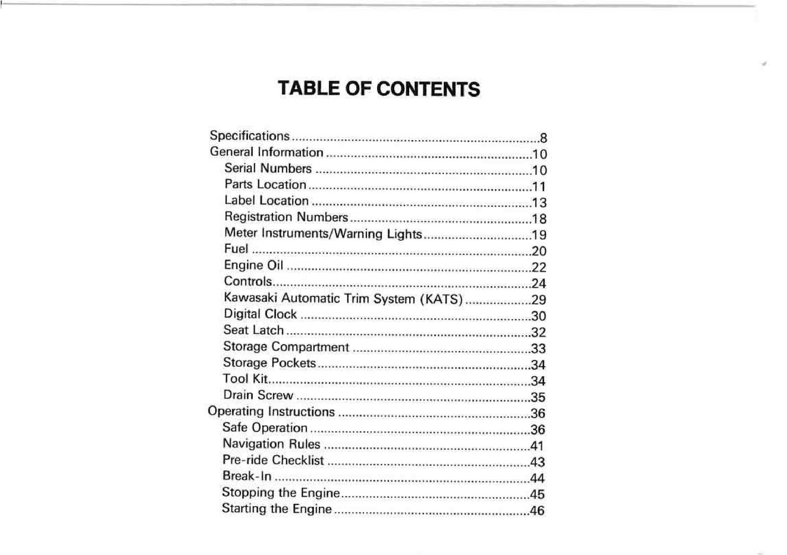 KAWASAKI JET SKI 1100ZXi Owners Manual - STEEL WIRE BOUND - PROTECTIVE COVERS