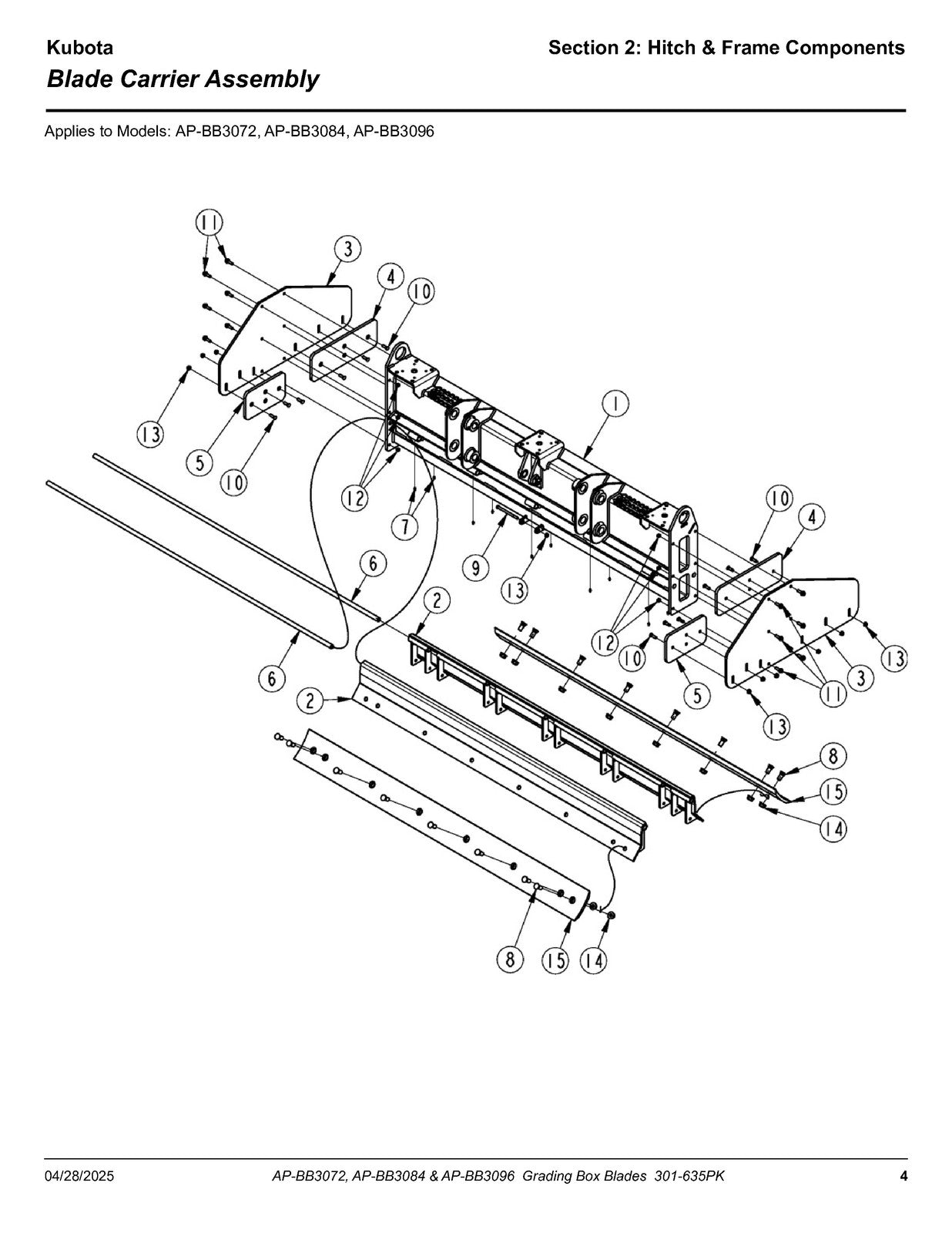LAND PRIDE BB30 Series Box Blades Parts Manual 2025 - WIRE BOUND - TOUGH COVERS