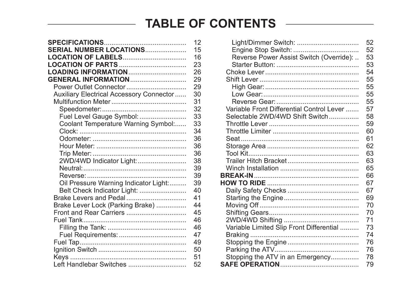 KAWASAKI Brute Force 650 4x4i Owners Manual 2013 - WIRE BOUND - TOUGH COVERS