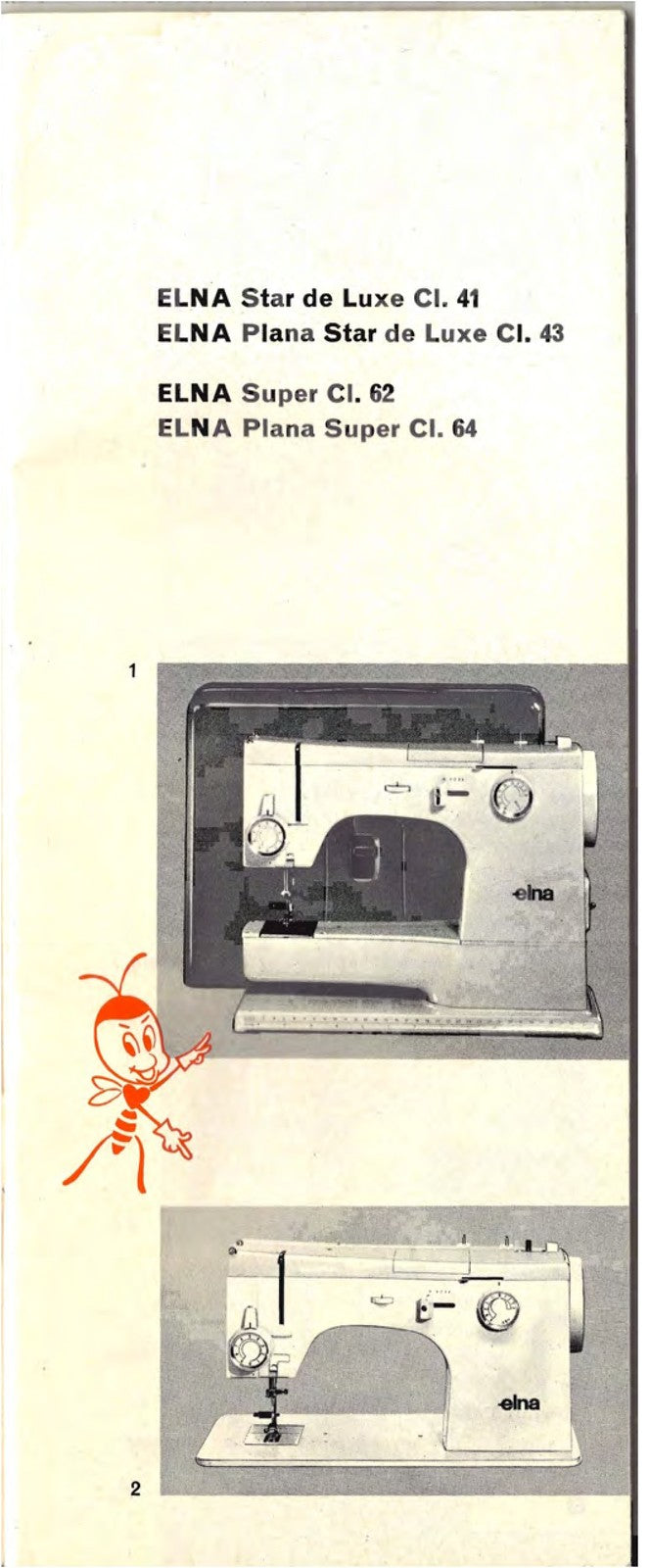 ELNA Star De Luxe Plana Super Instruction Manual - WIRE BOUND - TOUGH COVERS