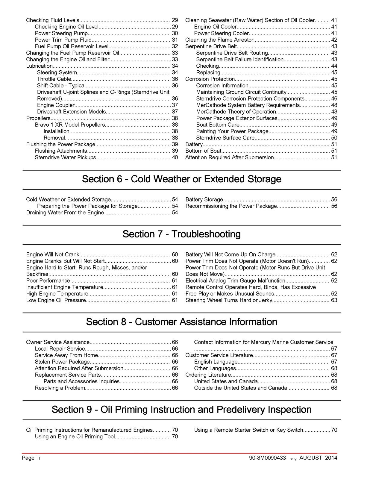 MERCURY 540 MAG Bravo 4V Marine Engine Service Manual - WIRE BOUND - COVERS