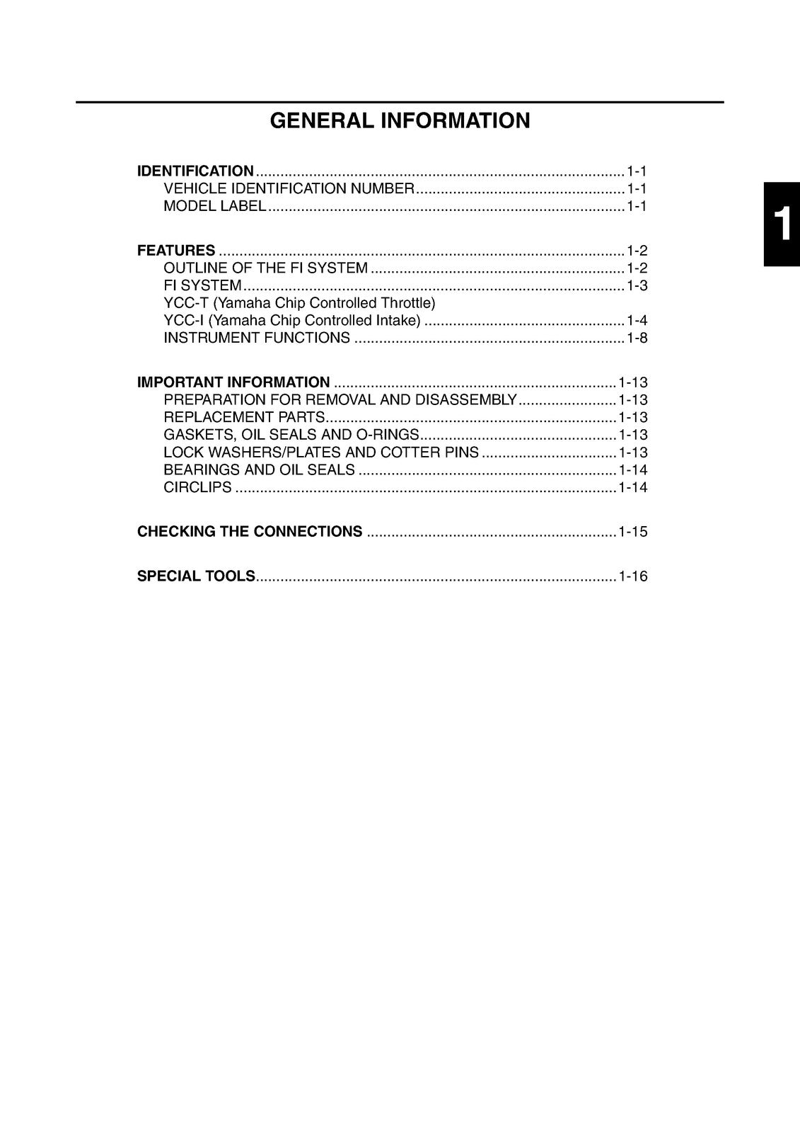 YAMAHA YZF-R6 Motorcycle Service Manual 2008 - BOUND - COVERS - XL FOLDOUT PAGES