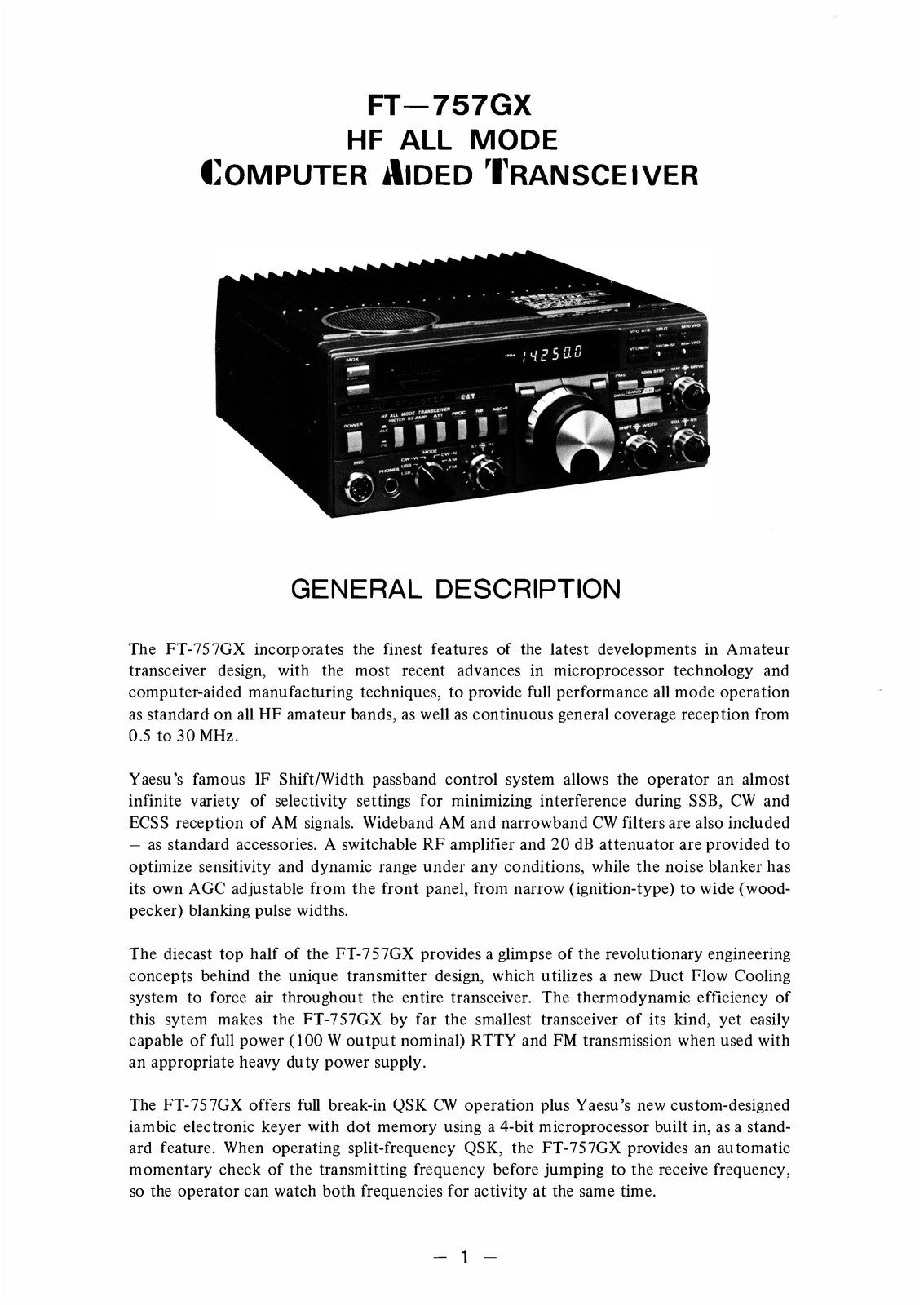 YAESU FT-757GX HF Transceiver Operating Manual - STEEL WIRE BOUND - TOUGH COVERS