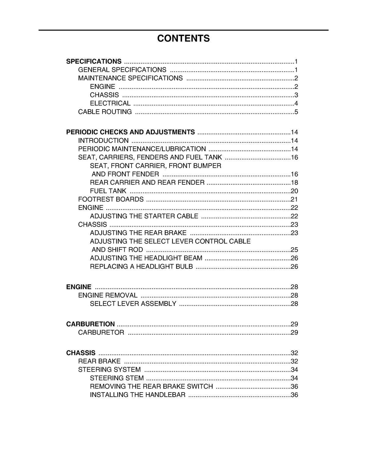 YAMAHA YFM250 Bruin Big Bear 250 2WD ATV Service Manual, BOUND, COVERS, FOLDOUTS